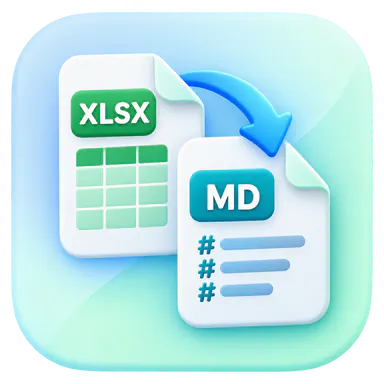 Excel spreadsheet table converted into Markdown format icon