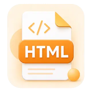 HTML document format icon for Markdown to HTML