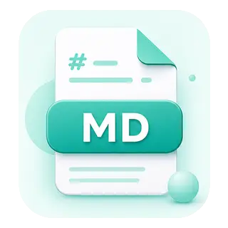 Markdown document format icon for Word to Markdown