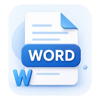 Word document format icon for Markdown to Word